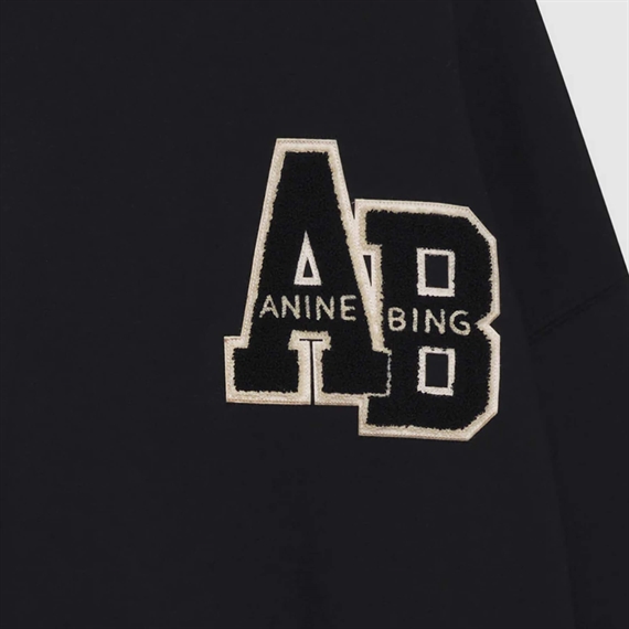 Anine Bing Miles Oversized Sweatshirt Letterman, Sort
